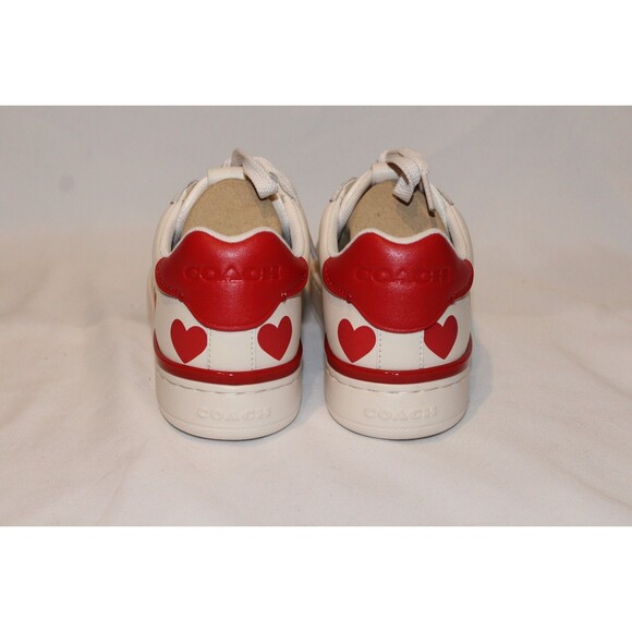 COACH WOMEN'S LOWLINE VALENTINE'S LEATHER HEART SNEAKERS WHITE RED SZ 6 NIB - Picture 7 of 8